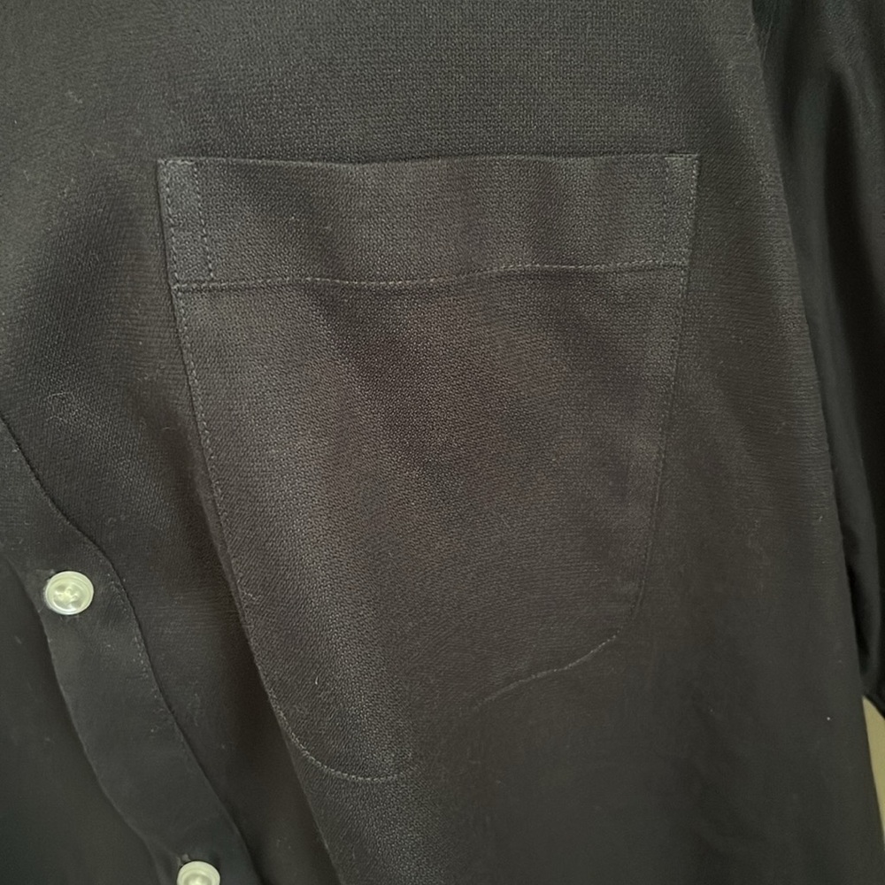 Roundtree & Yorke Black Casual Button Down Men Shirt - Picture 7 of 12
